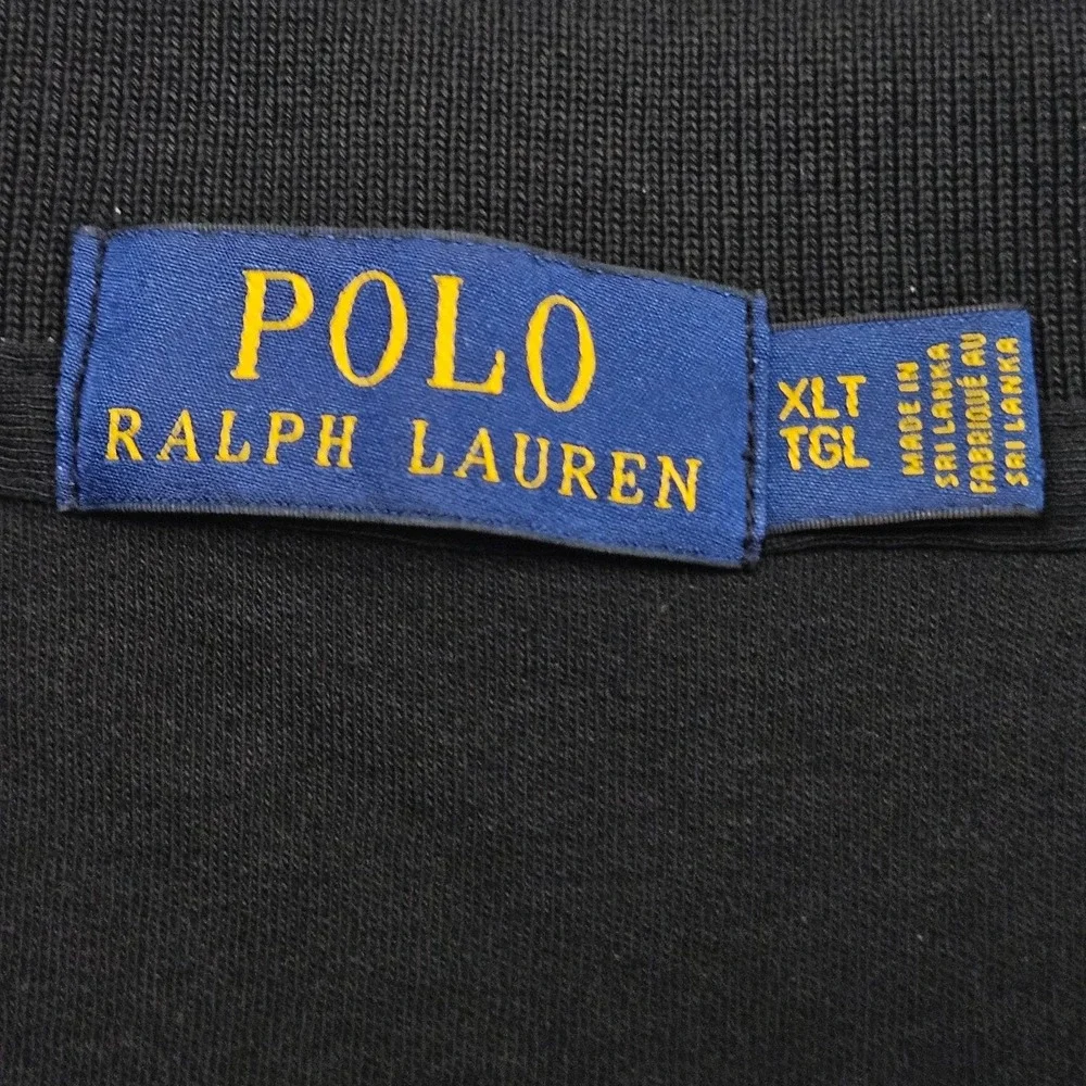 Polo Ralph Lauren Polo Shirt Mens XLT Black Cotton Pique Pony Logo Classic Fit